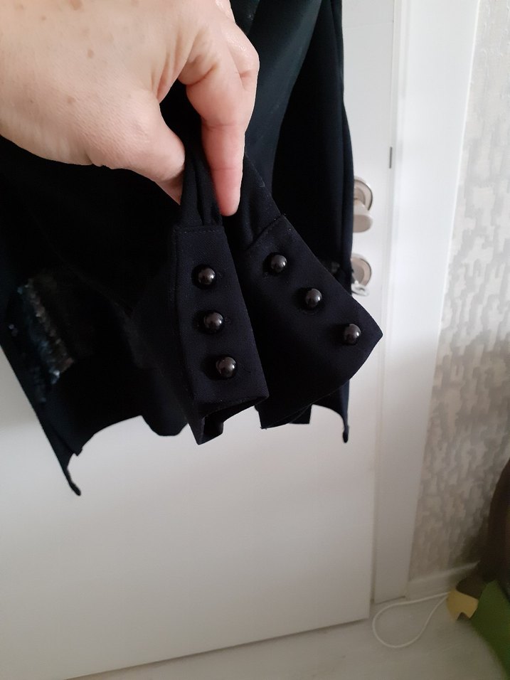 Siyah Uzun Kollu pul palet işlemeli ıkili takım - Görsel 4