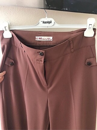 xl Beden Gül kurusu şifon pantolon