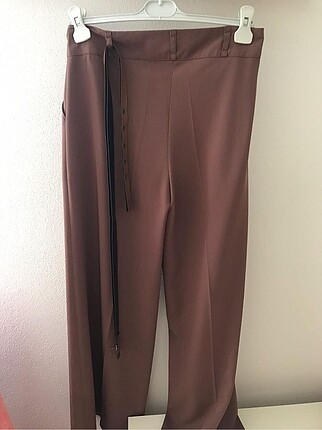 xl Beden camel Renk Gül kurusu şifon pantolon