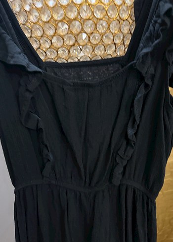 Siyah Nakışlı yazlık elbisr - Görsel 2