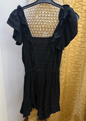 Siyah Nakışlı yazlık elbisr - Görsel 4