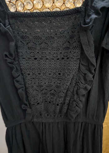 Siyah Nakışlı yazlık elbisr - Görsel 3