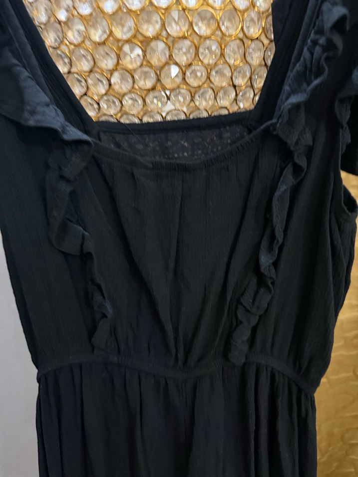 Siyah Nakışlı yazlık elbisr - Görsel 2