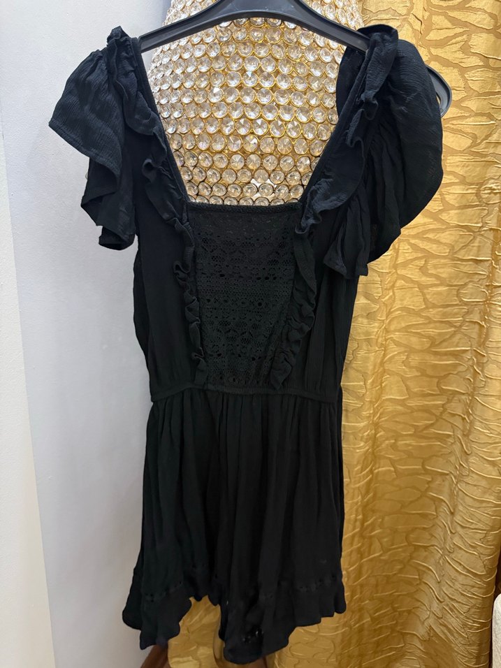 Siyah Nakışlı yazlık elbisr - Görsel 4