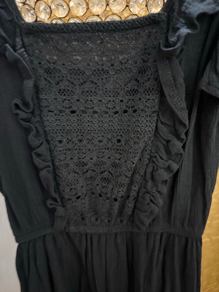 Siyah Nakışlı yazlık elbisr - Görsel 3