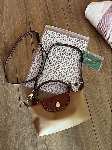 Longchamp Longchamp kum rengi xs mini çanta