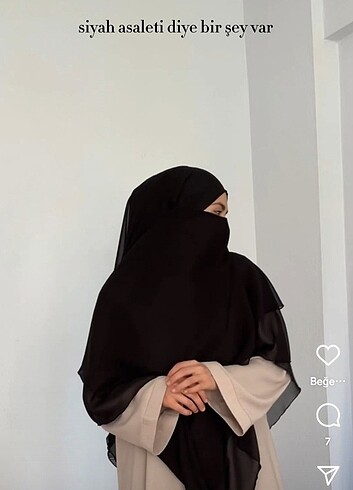  Beden Niqab center siyah şifon sufle tesettür abaya khimar