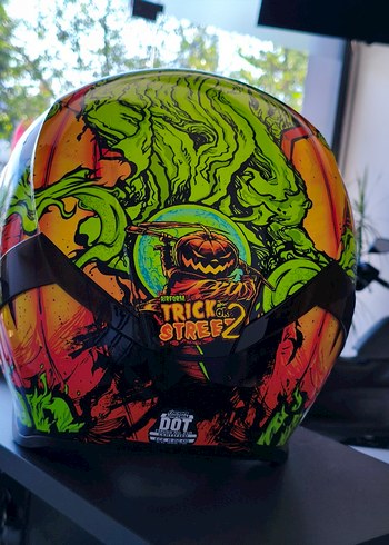 İCON Airfor Turuncu Baskılı Biker Motosiklet Kaskı Orjinal - Görsel 3