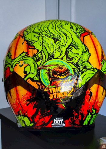 İCON Airfor Turuncu Baskılı Biker Motosiklet Kaskı Orjinal - Görsel 7