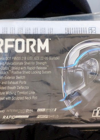 İCON Airfor Turuncu Baskılı Biker Motosiklet Kaskı Orjinal - Görsel 8