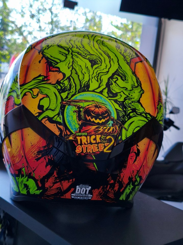 İCON Airfor Turuncu Baskılı Biker Motosiklet Kaskı Orjinal - Görsel 3