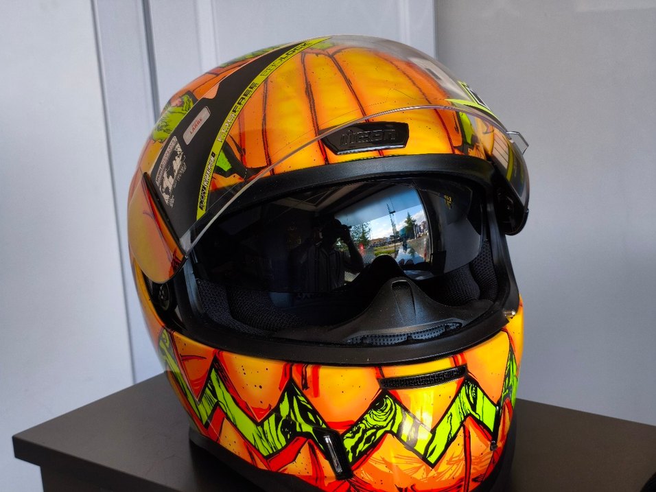 İCON Airfor Turuncu Baskılı Biker Motosiklet Kaskı Orjinal - Görsel 5