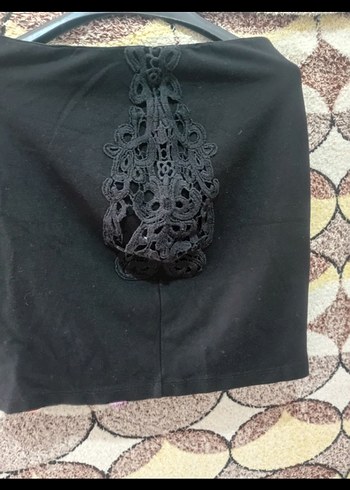 U.S Polo Assn. Dantel Detaylı Siyah Mini Etek