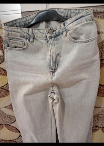 Diğer Bağlamalı Bol Kesim Midi Kot Pantolon