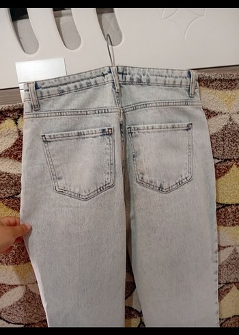 m Beden Bağlamalı Bol Kesim Midi Kot Pantolon