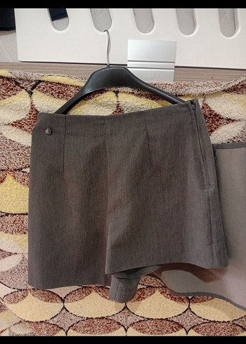 m Beden Kadın Kahverengi Rahat Mini Etek