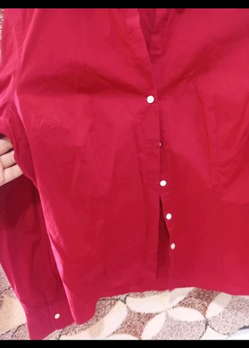 Tommy Hilfiger Düğmeli Kırmızı Uzun Kollu Kadın Gömlek