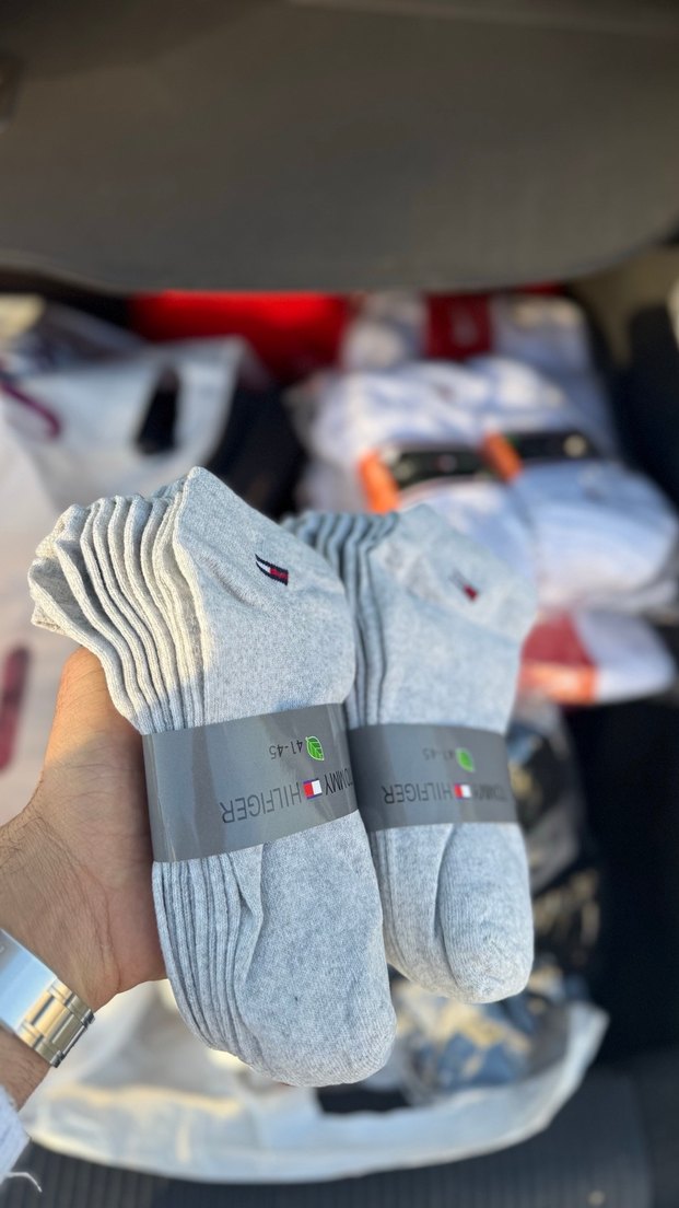 Tommy Hilfiger Gri Çorap 10 çift - Görsel 2