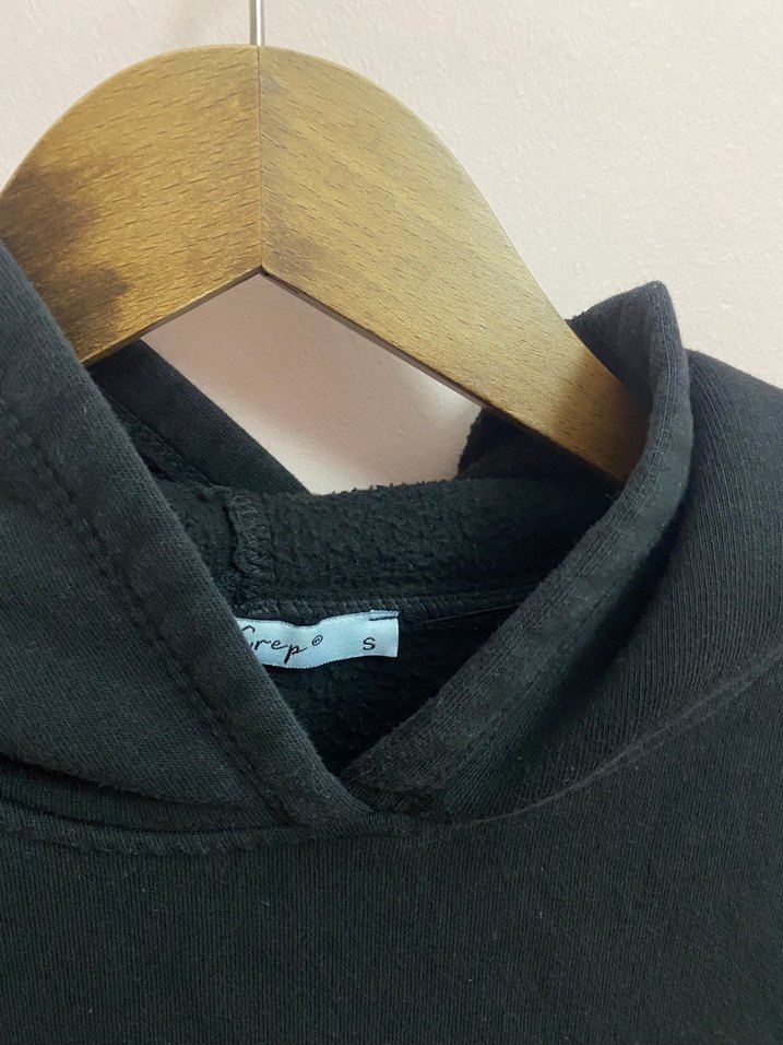 Siyah Kapüşonlu Oversize Sweatshirt - Görsel 3