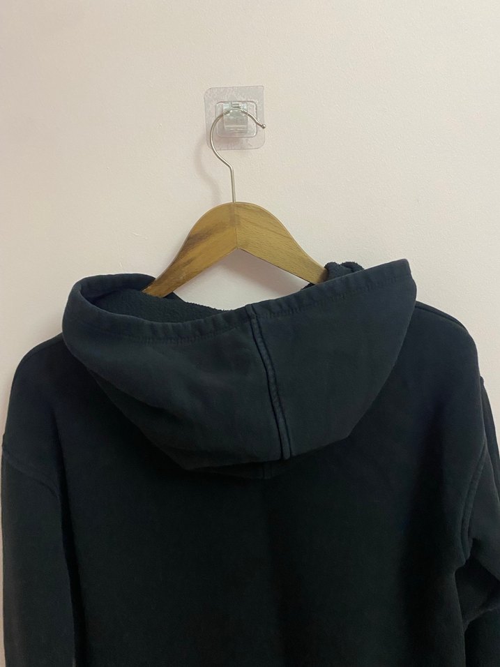 Siyah Kapüşonlu Oversize Sweatshirt - Görsel 4