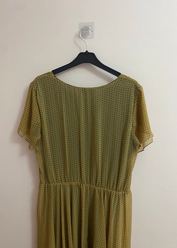 Sarı Kısa Kollu Bohem Mini Elbise - Görsel 5