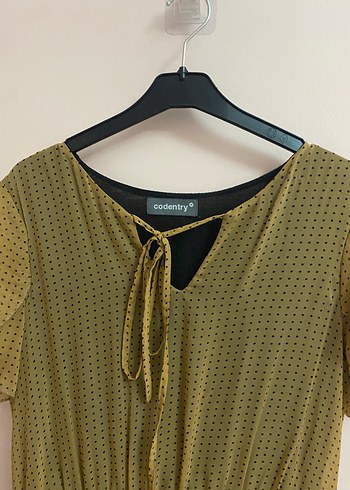 Sarı Kısa Kollu Bohem Mini Elbise - Görsel 2