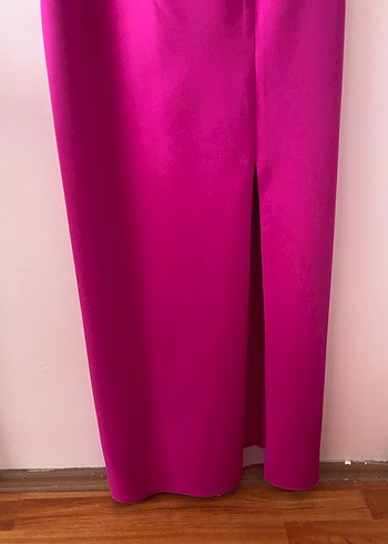 Pembe Drapeli Uzun Abiye Elbise - Görsel 2