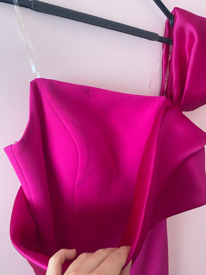 Pembe Drapeli Uzun Abiye Elbise - Görsel 4