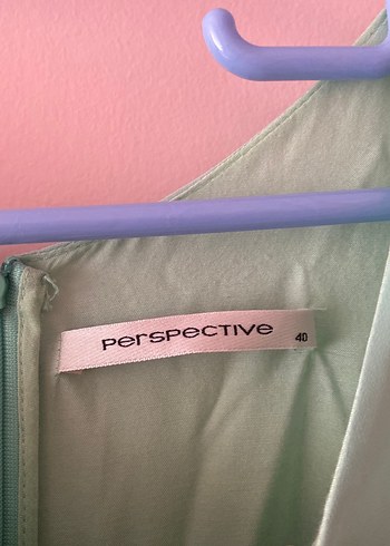 Fırfırlı Turkuaz Uzun Kadın Elbise - Görsel 3