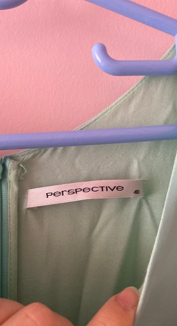 Fırfırlı Turkuaz Uzun Kadın Elbise - Görsel 3