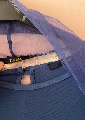 Uzun Mavi Kadın Elbise - Görsel 4