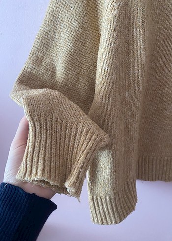 Bej Örgü Kadın Yün Kazak - Görsel 3