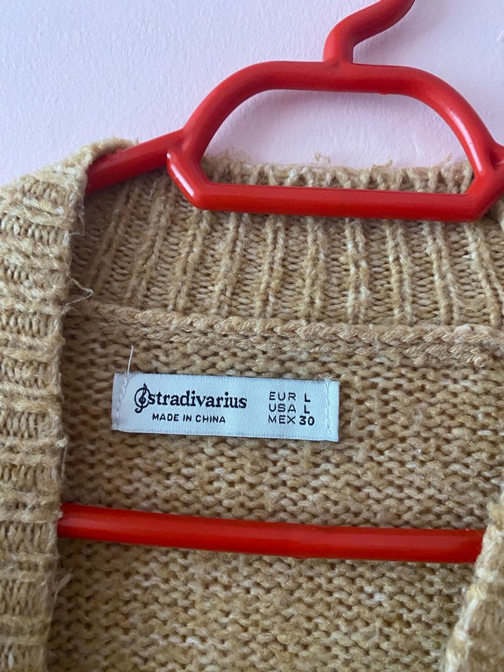 Bej Örgü Kadın Yün Kazak - Görsel 2