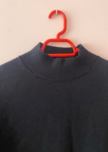 Siyah Yarım Balıkçı Yaka Kadın Kazak - Görsel 2