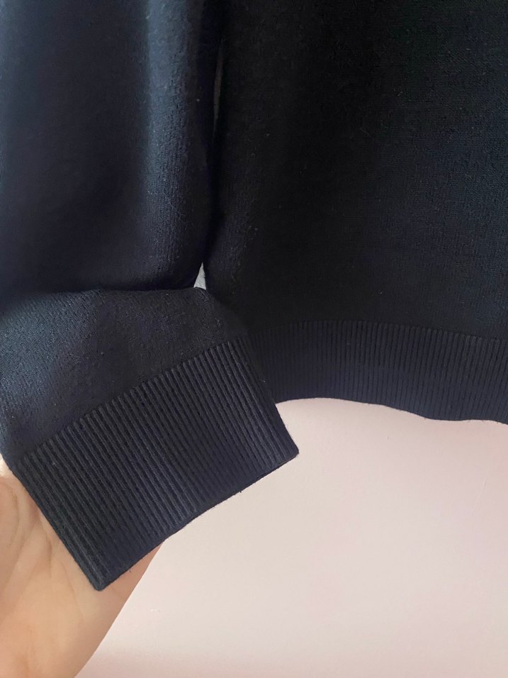 Siyah Yarım Balıkçı Yaka Kadın Kazak - Görsel 4