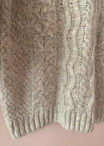 Bej Yüksek Yakalı Örgü Kadın Kazak - Görsel 4