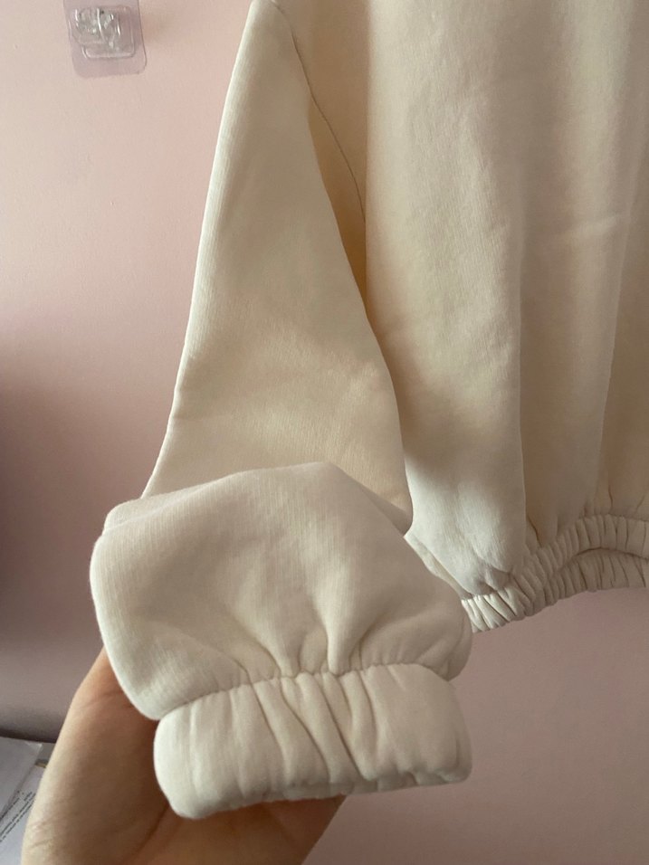 Kadın Beyaz Kapüşonlu Sweatshirt - Görsel 2