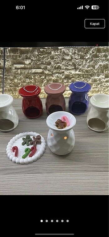 Beş adet buhurdanlık set