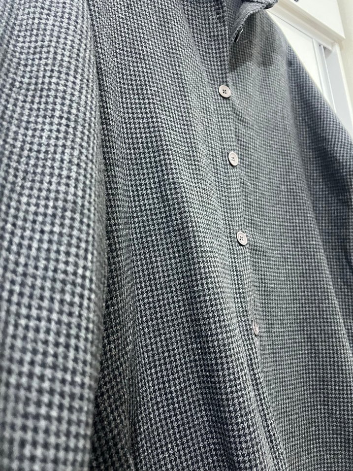 Gri Düğmeli kışlık Kadın Gömlek - Görsel 4