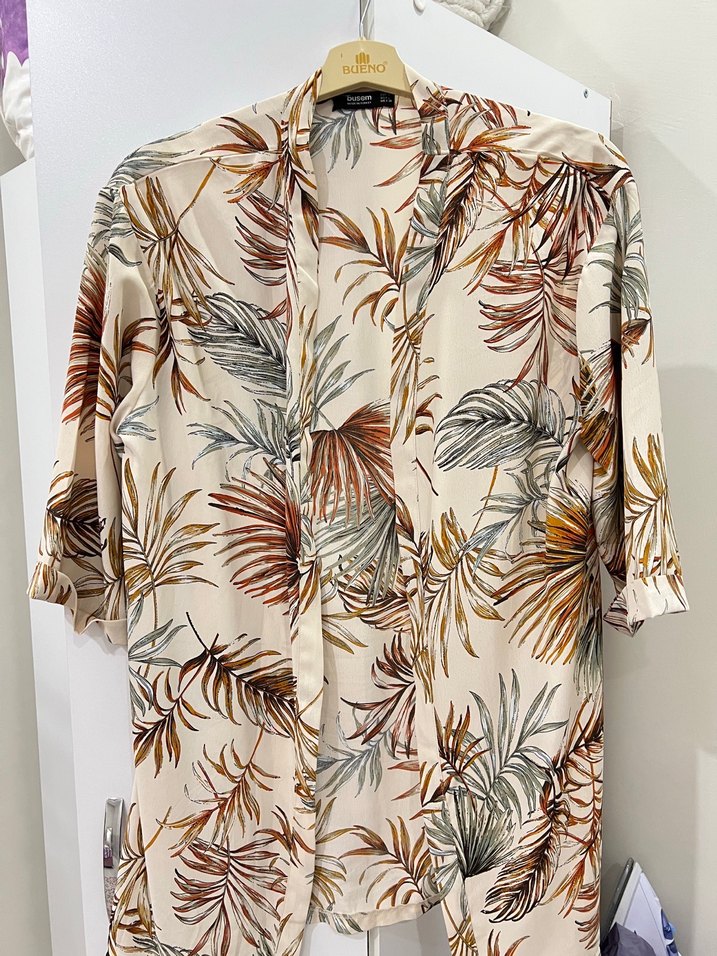 Çok Renkli Bohem Uzun Kollu Kadın Kimono - Görsel 2