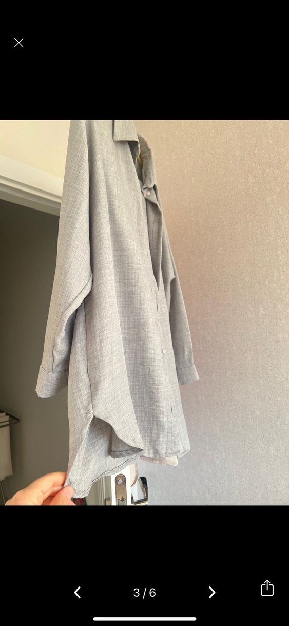 Uzun Gri Keten takım - Görsel 2