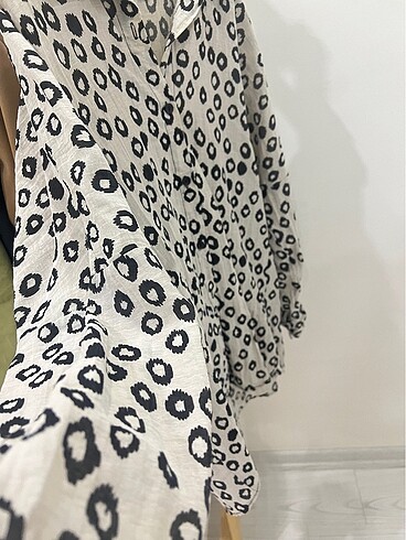 Desenli parlak Keten gömlek - Görsel 2