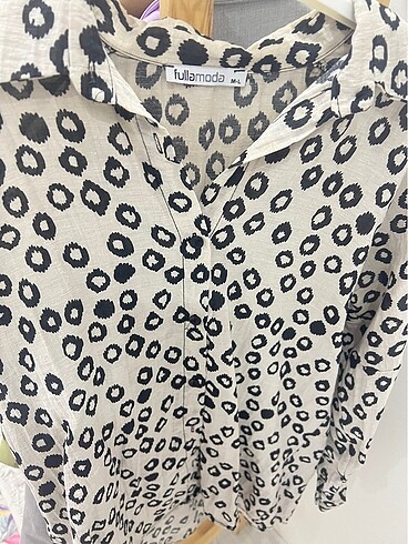 Desenli parlak Keten gömlek - Görsel 6