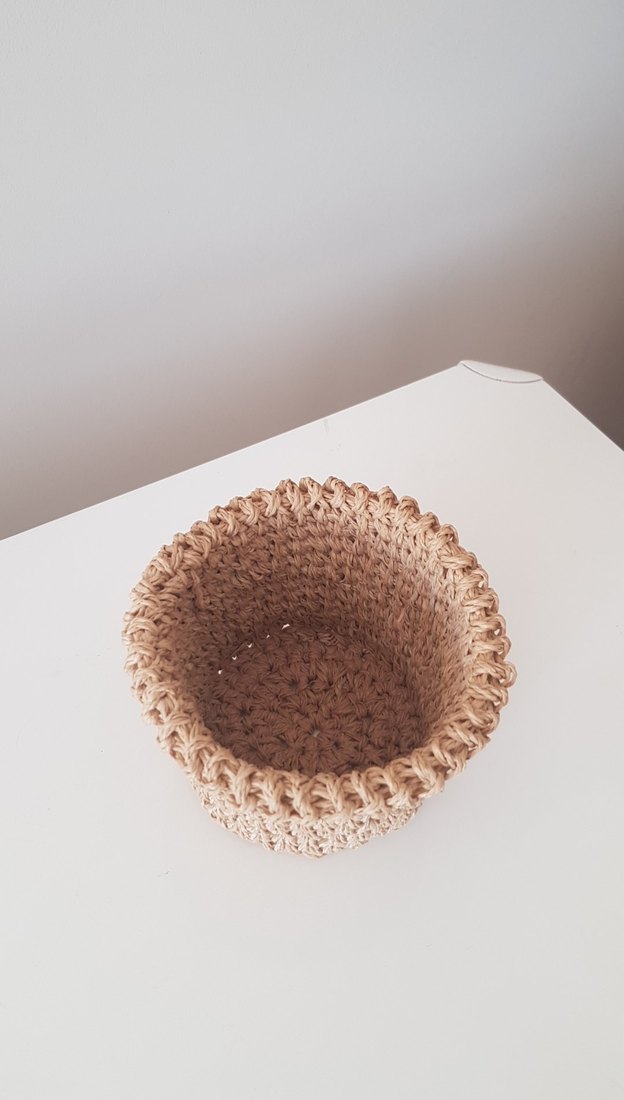 Bej Örgü Sepet - Görsel 2