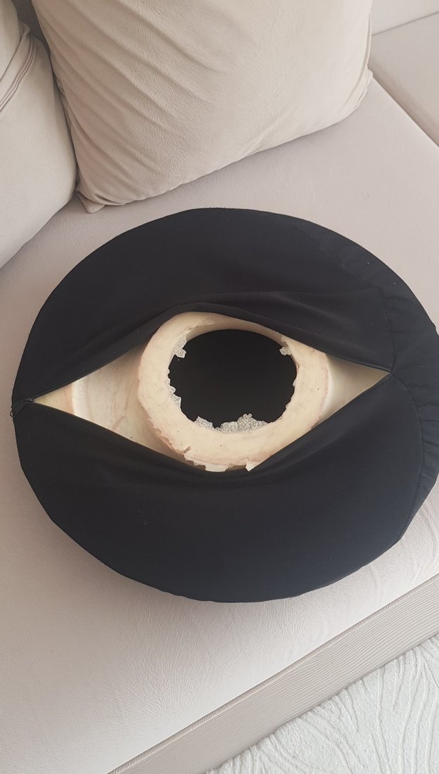 Siyah Yuvarlak simit Minder - Görsel 2