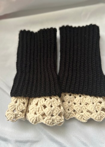 Siyah Örgü Bohem Kadın Eldiveni - Görsel 2