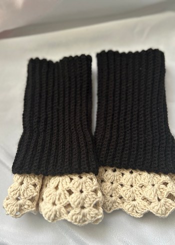 Siyah Örgü Bohem Kadın Eldiveni - Görsel 4