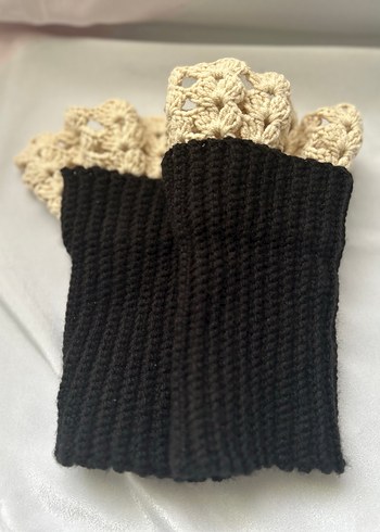 Siyah Örgü Bohem Kadın Eldiveni - Görsel 3