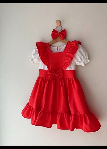 Kirmizi vintage elbise