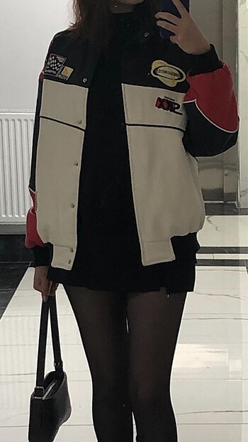 Bershka deri yarışçı bomber ceket